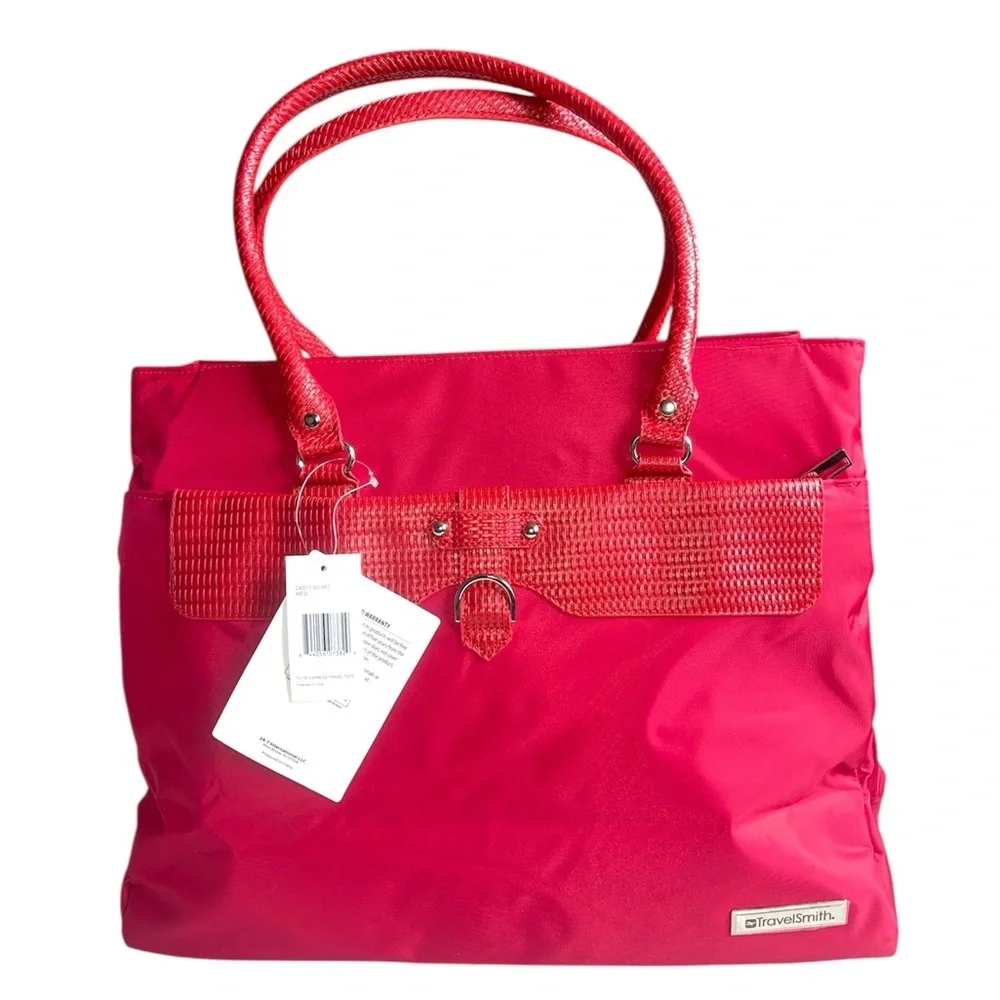 NWT TravelSmith Red Nylon Carry On Tote Travel Bag Organizer